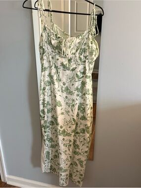 Green Floral Cotton midi dress (size M) bought from a boutique in Charleston!